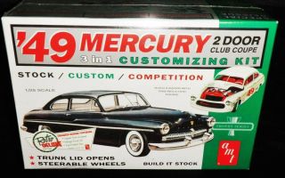Amt 1/25 1949 Mercury 2 Door Club Coupe 3 In 1 Customizing Kit Boxed Model Kit