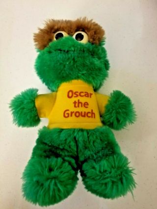 Vtg Playskool Oscar The Grouch Plush Sesame Street Muppets 1983 Doll