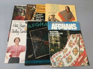 7 Vintage Crochet And Knitting Magazines 1946 - 1979