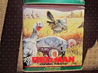 Vintage Limited Edition Redman Chewing Tobacco Tin Can,  Circa 1996,  6.  75 " X 6 "
