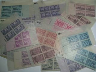 28 Blocks (112 Stamps) Of Vintage 3¢ Us Postage Stamps (all W/ Scott Number).  5
