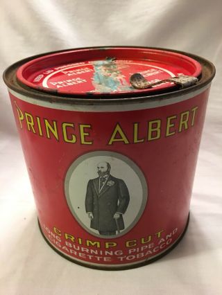 Vintage Prince Albert Crimp Cut Cigarette And Pipe Tobacco Can