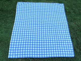 Vintage Blue & White Checked Tablecloth 48.  5 " X 54.  5 " Rectangle - Vgc
