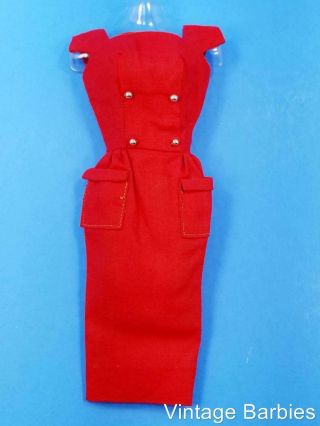 Barbie Doll Red Sensation 986 Dress Near Vintage 1960 