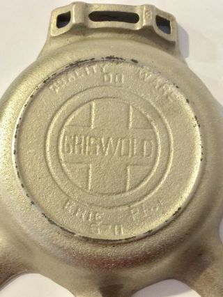Vtg GRISWOLD 00 570 Cast Iron nickel chrome Ashtray skillet ERIE PA EARLY HANDLE 2