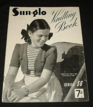 Vintage Sun - Glo Knitting Book No 56 1940s Children 