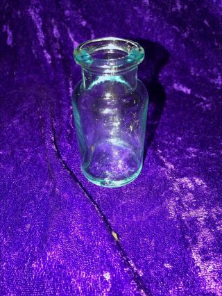 Vintage 3 Oz Aqua Glass Baby Bottle