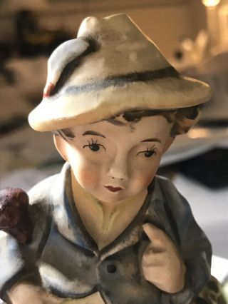 Vintage Friedel Barefoot Boy With Walk Stick W.  German Figurine