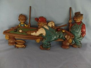 Vintage 1971 Sexton Pool Table Players Cast Metal Wall Hanging 20 " Long 792