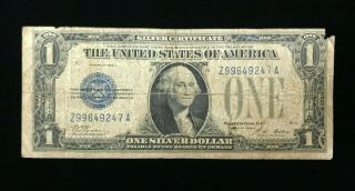 1928 A One Silver Dollar $1 Certificate Funny Back Note Bill Vintage Us Currency