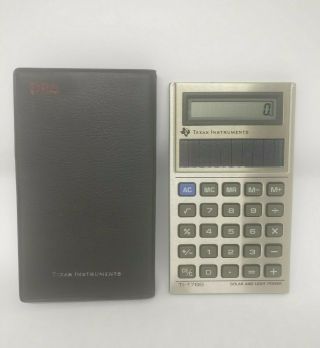 Texas Instruments Calculator TI - 1766 VTG Solar Silver Pocket Sized Folding Case 2