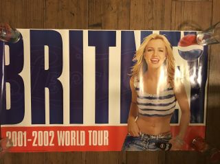 Vintage Britney Spears 2001 - 2002 Pepsi World Tour 22x34 Poster