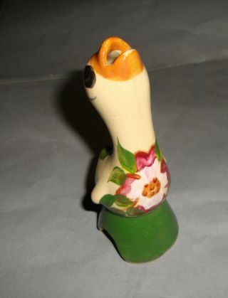 Vintage Pie Bird Ceramic With Painted Flower