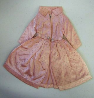 Vintage 1963 Barbie Doll Pink Satin Pak Silver Glitter Dots Sparkle Coat Dress