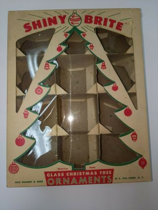 Vintage Empty Shiny Brite Christmas Tree Ornaments Box For Large Ornaments