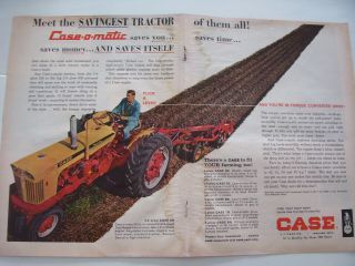 Vintage Ji Case Advertising Page - 830 Case O Matic Tractor & Plow
