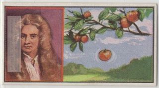 Isaac Newton English Mathematician Astronomer Theologian Vintage Trade Ad Card