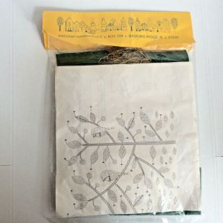 Vintage Swedish Handicraft Box 224 Birds Tree Crewel Kit