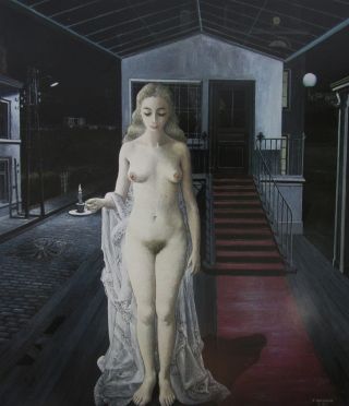 Chrysis Paul Delveaux 1967 Surrealism Vintage Unframed Art Print Nude Female