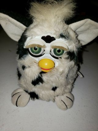 Vintage Furby White And Black Spots Not