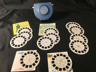 Vintage Gaf Lighted View Master W/ 14 Reels - France,  Italy,  Seattle World Fair