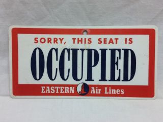 Vintage Eastern Air Lines " Occupied " Sign 8 " X 4 "