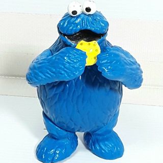 Cookie Monster Figure Toy Doll Figurine Sesame Street Muppets Vintage 1985 1980s