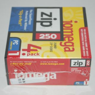 Iomega 250 MB Zip Disk FOUR (4) Pack Vintage NOS 90 ' s Computer Storage 3