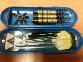 Vintage Unicorn Dart Set Steel Tip With Case And Accessories