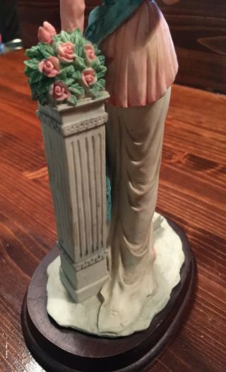 Vintage Porcelain Lady Figurine on Wood Pedestal 9 