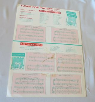 Scott Joplin THE ENTERTAINER John Schaum Piano Duet Sheet Music 1974 Vintage 2