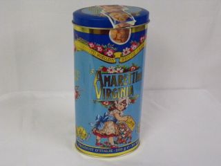2002 Amaretti Virginia Vintage Tall Italian Biscuit Cookie Container
