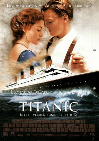 Titanic Leonardo Dicaprio Kate Winslet Vintage 1997 Danish Movie Press Release