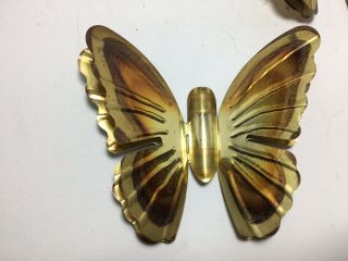 Vintage Brass Metal Butterfly Wall Hanging Set Of 3 Home Wall Decor 3