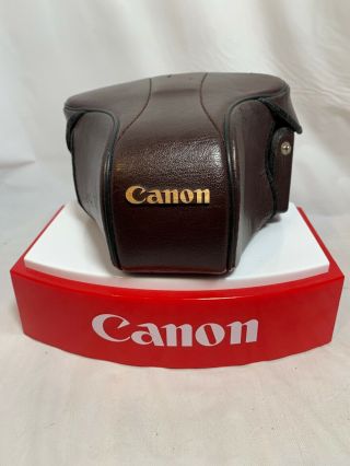 Vintage Brown Canon Ae - 1 Program Leather Camera Case - Good Euc