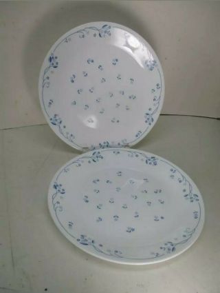 2 Vintage Corelle Corning Provincial Blue 10 - 1/4 " Dinner Plates Usa