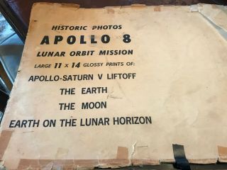Vintage Official Nasa Apollo 8 Photos Set Of 4 - 11 " X 14 " W/ Envelope