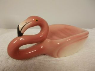 Vintage Pink Flamingo Ceramic Bar Soap Sponge Dish Bowl Holder