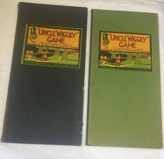 2 Vintage Game Uncle Wiggily Green Black Board Only Milton Bradley Howard Garis