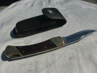 Fantastic Vintage Schrade Usa Made Folding Knife With Leather Sheath