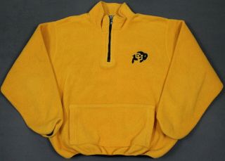 Colorado Buffaloes Cu Vintage Champion 1/4 Zip Fleece Pullover Jacket Large 90 