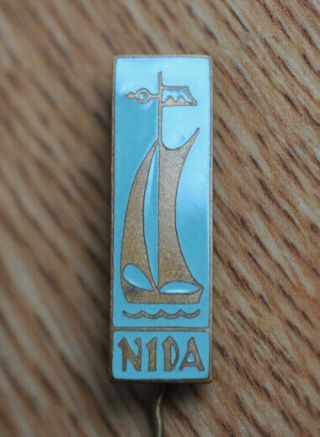 Nida Lithuania Resort Town Vintage Ussr Enamel Pin Badge