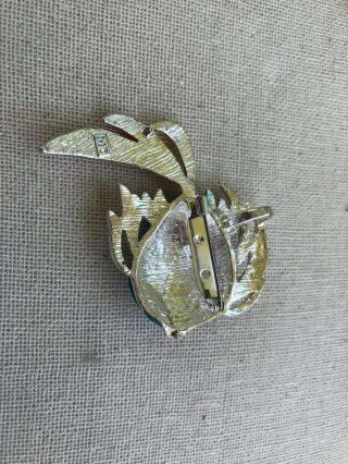 Vintage Signed MJ Enamel Fish Necklace Pendant or Brooch 2