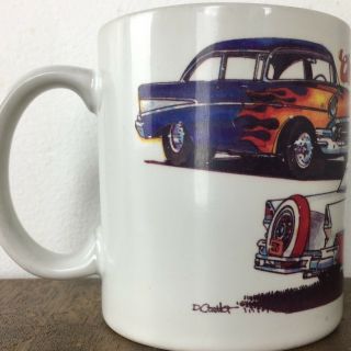 Vtg Chevrolet Mug Classic Cars Mug Chevy Heaven Coffee Cup Rockabilly Bel Aire
