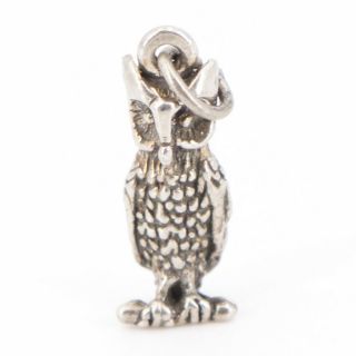Vtg Sterling Silver - Owl Bird Animal Bracelet Charm - 3g
