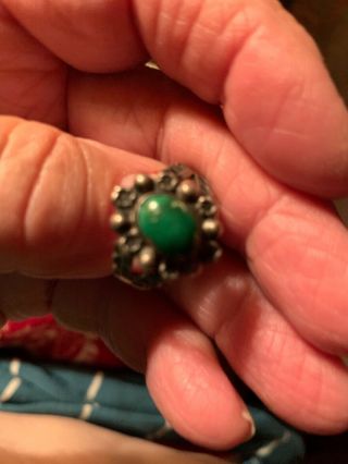 Vintage Navajo Sterling Silver Turquoise Ring Native American Old Pawn