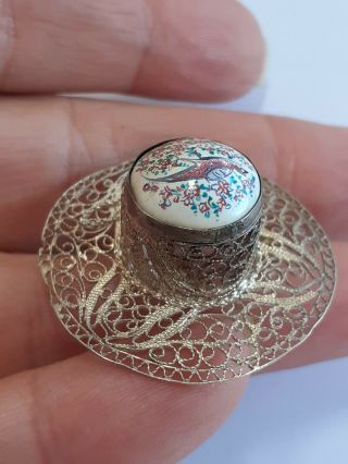 (138) Lovely Vintage Sterling Silver Hat Brooch With Detail
