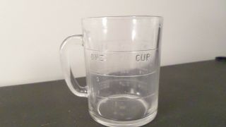 Vintage Hazel Atlas 1 Cup 8 Oz Clear Glass Measuring Cup