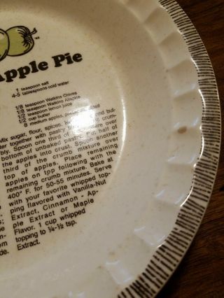 2 Vintage Watkins Ceramic Deep Dish Recipe Pie Plates.  1 Apple 1982 1 Pizza 1981 4