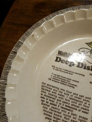 2 Vintage Watkins Ceramic Deep Dish Recipe Pie Plates.  1 Apple 1982 1 Pizza 1981 5
